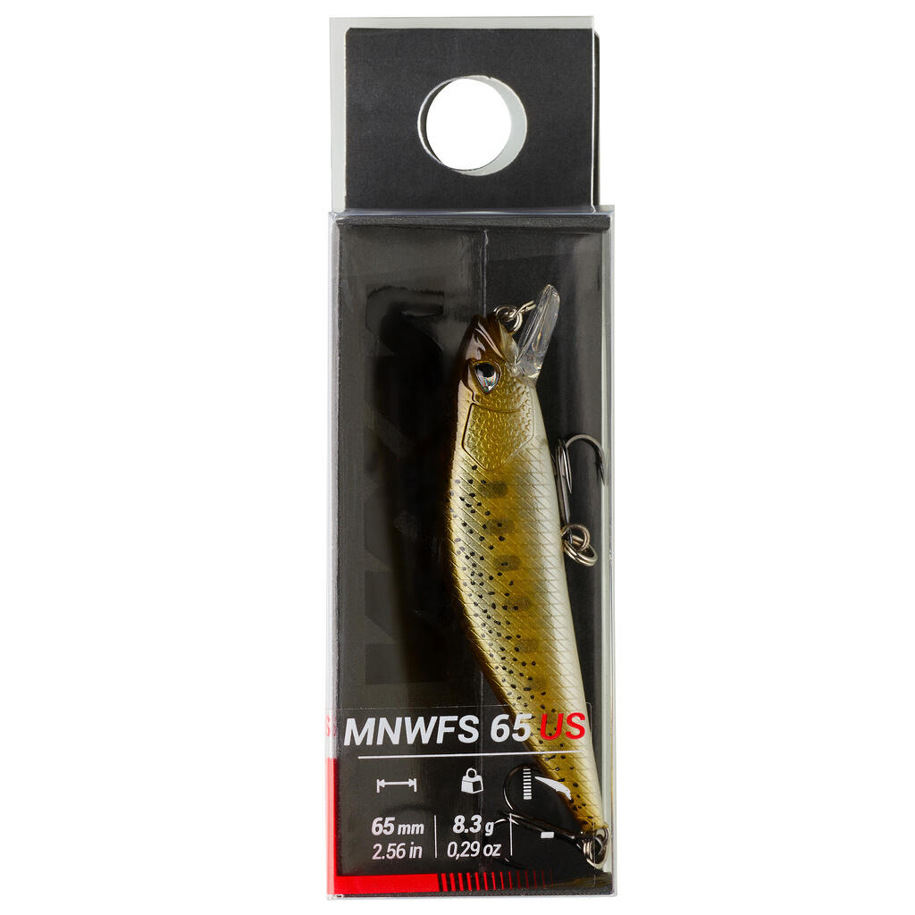 MINNOW HARD LURE FOR TROUT WXM  MNWFS 65 US BLACK BASS