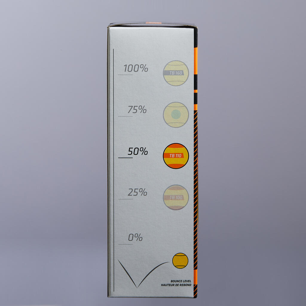 Tenisové loptičky TB110 oranžové 3 ks