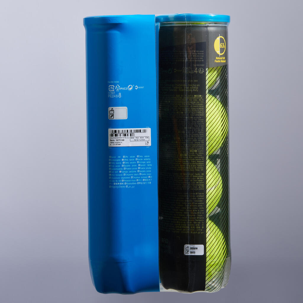 BALLE DE TENNIS TB 920 *4 BIPACK JAUNE POLYVALENTE