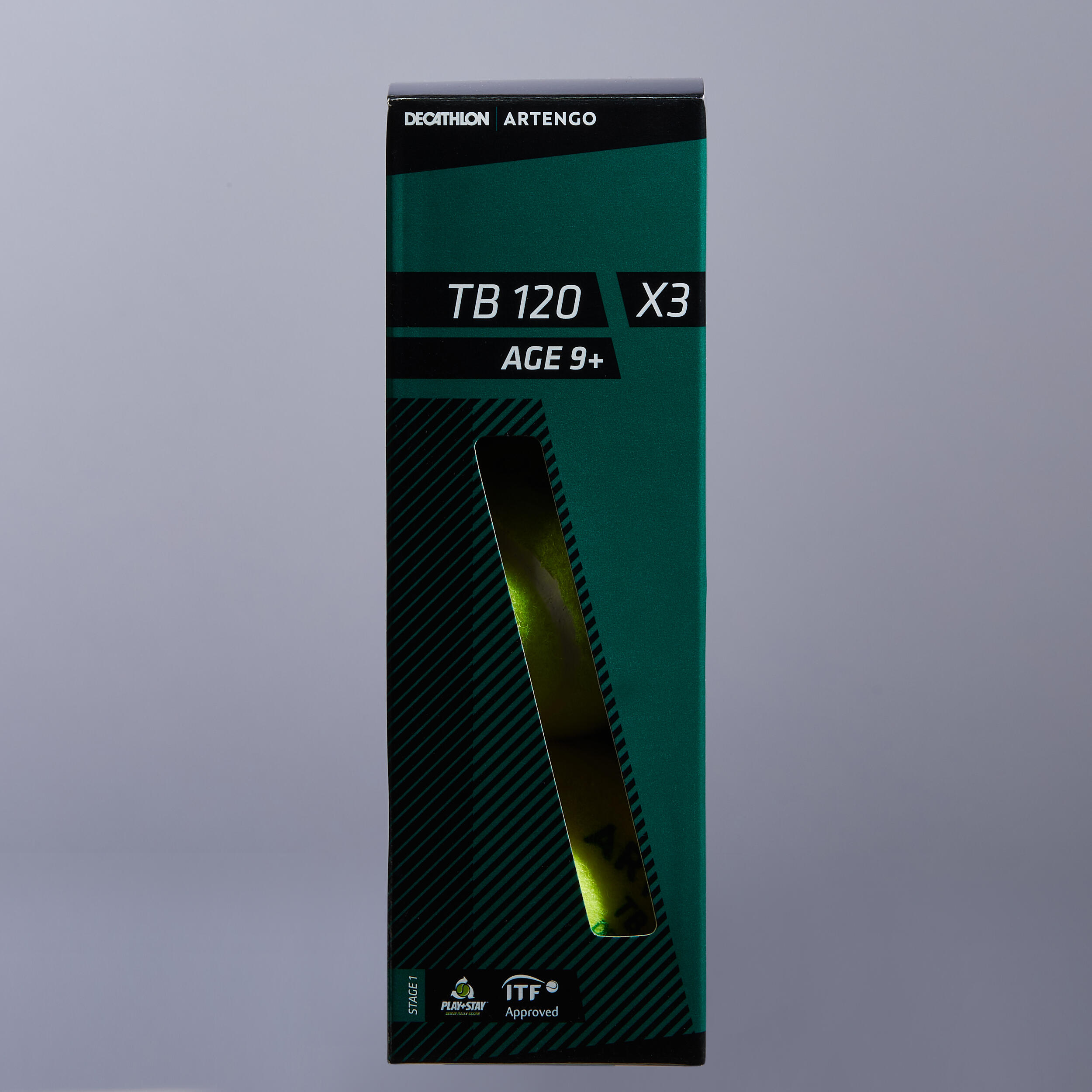 Tennis Ball ITF TB120 x3 Green