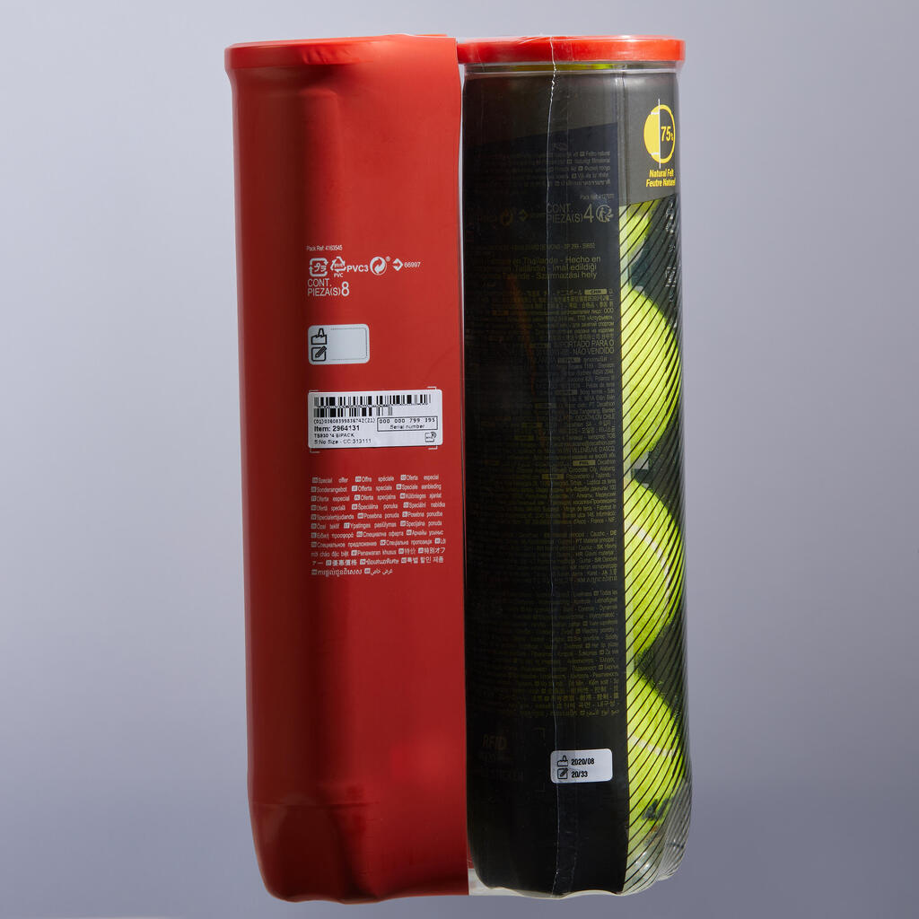 Tennisbälle TB930 Speed - 4er-Dose Doppelpack