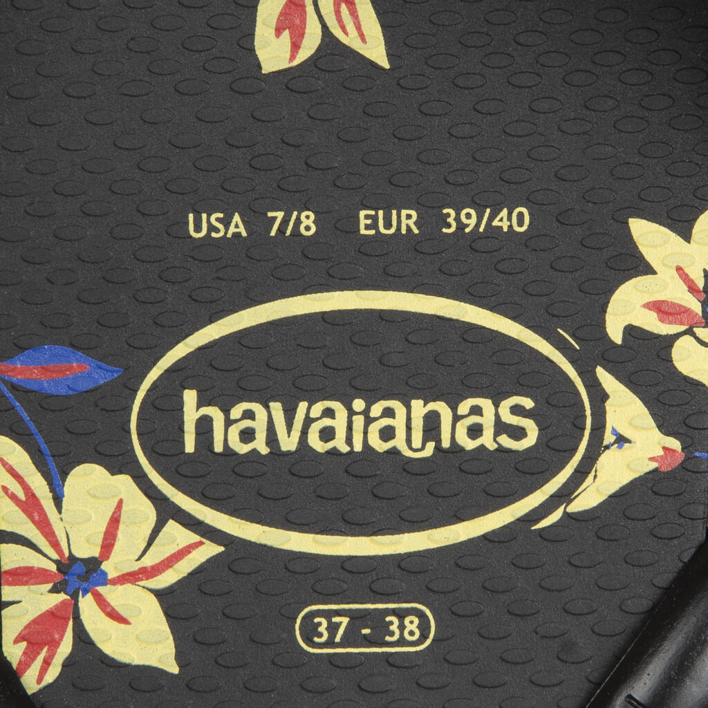 ДАМСКИ ДЖАПАНКИ HAVAIANAS SLIM, ЧЕРНИ С ПРИНТ