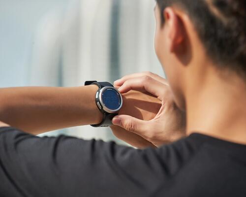 Man looking at his watch