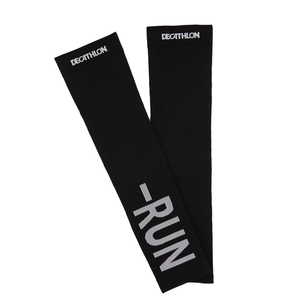 Manchettes running homme femme kiprun  uv protect cn noir