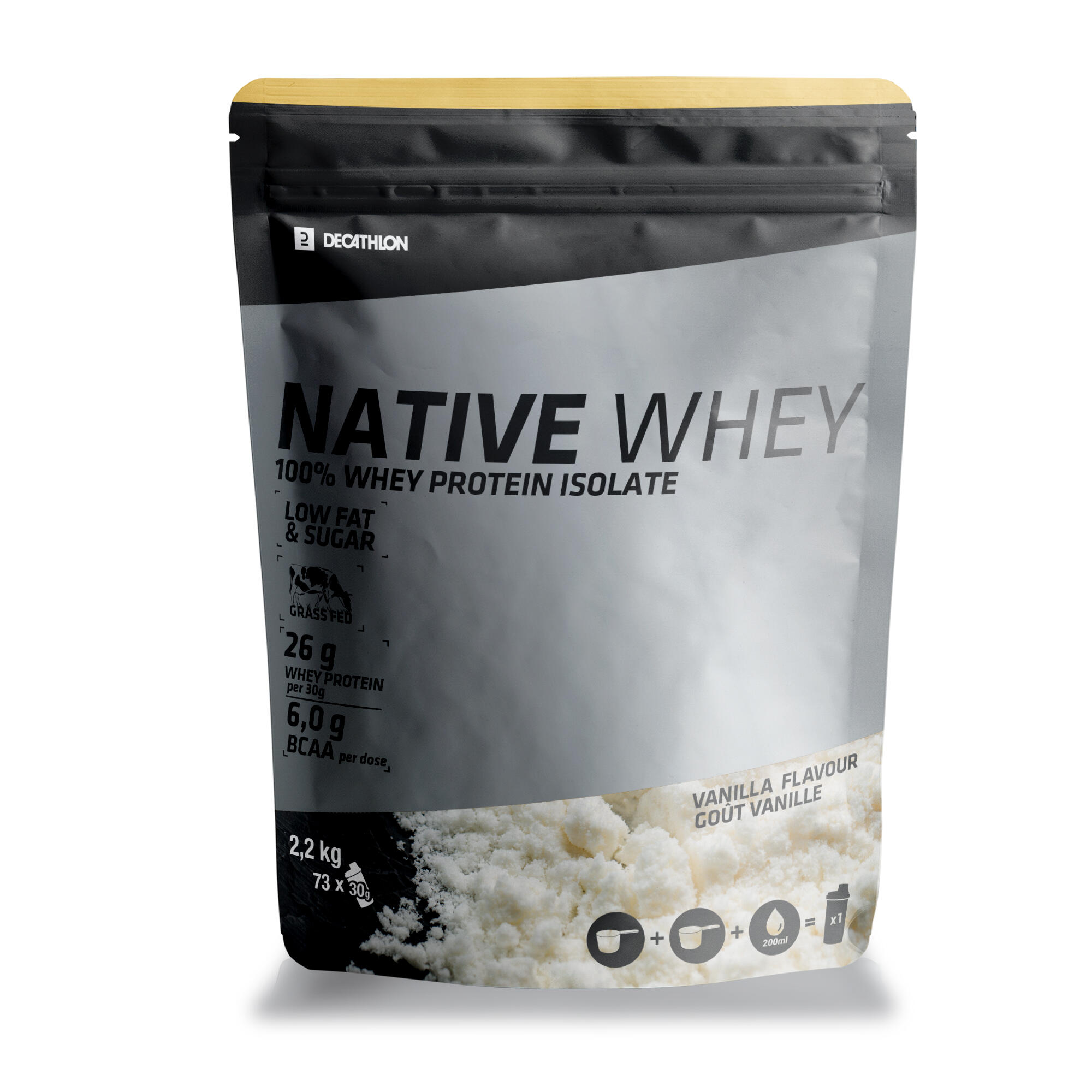 Proteine Whey Native 2.2 kg Vanilie decathlon.ro imagine noua