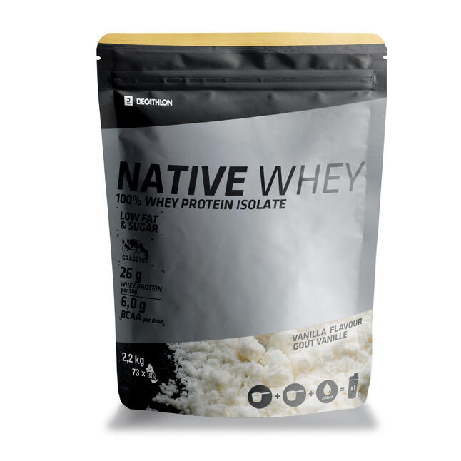 WHEY PROTEIN NATIVE VANILLE 2.2KG DOMYOS Decathlon