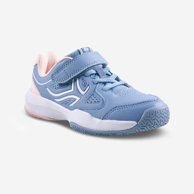 Dětské tenisové boty se suchým zipem TS530 šedo-růžové