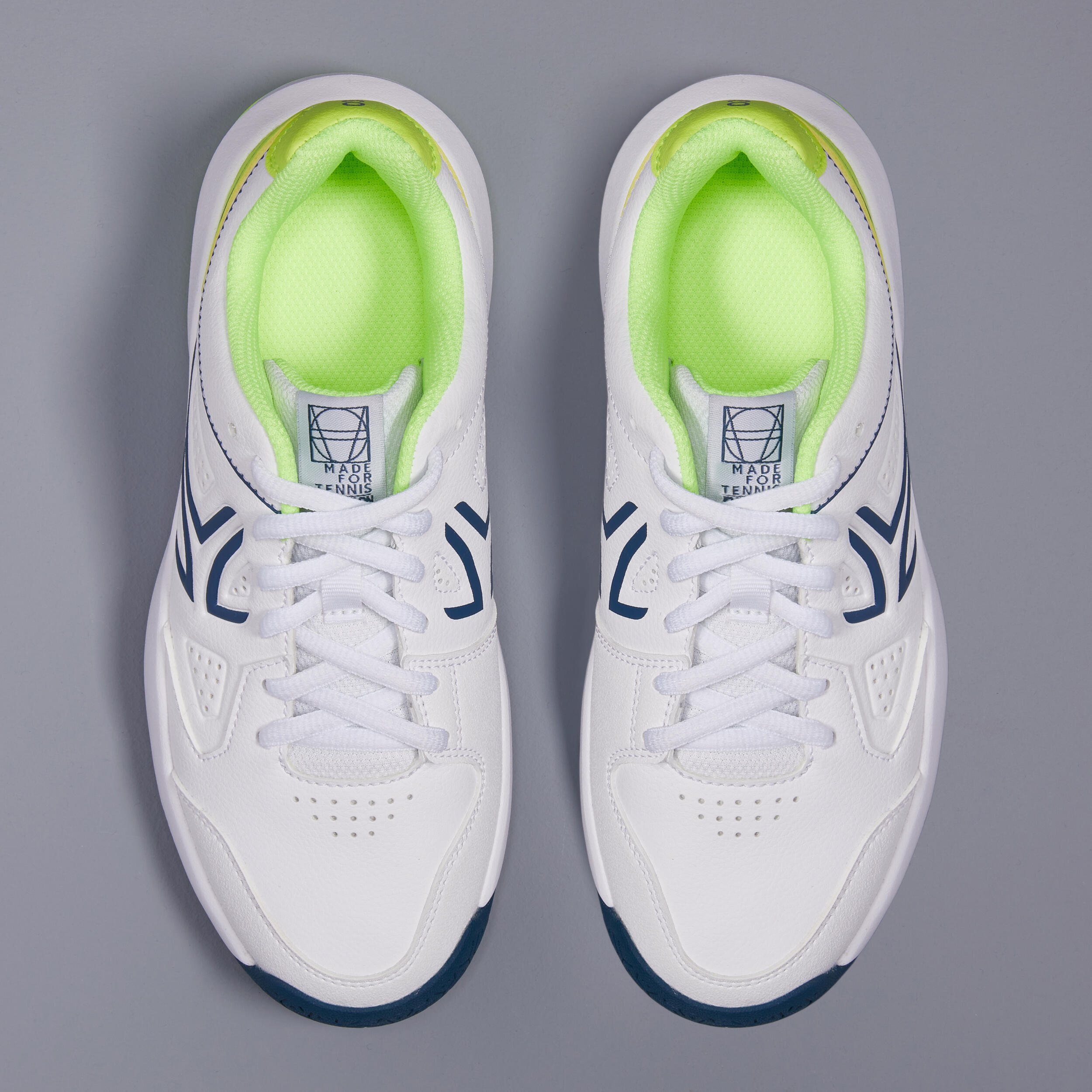 Kids' Lace-Up Tennis Shoes TS530 - White/Yellow 6/6