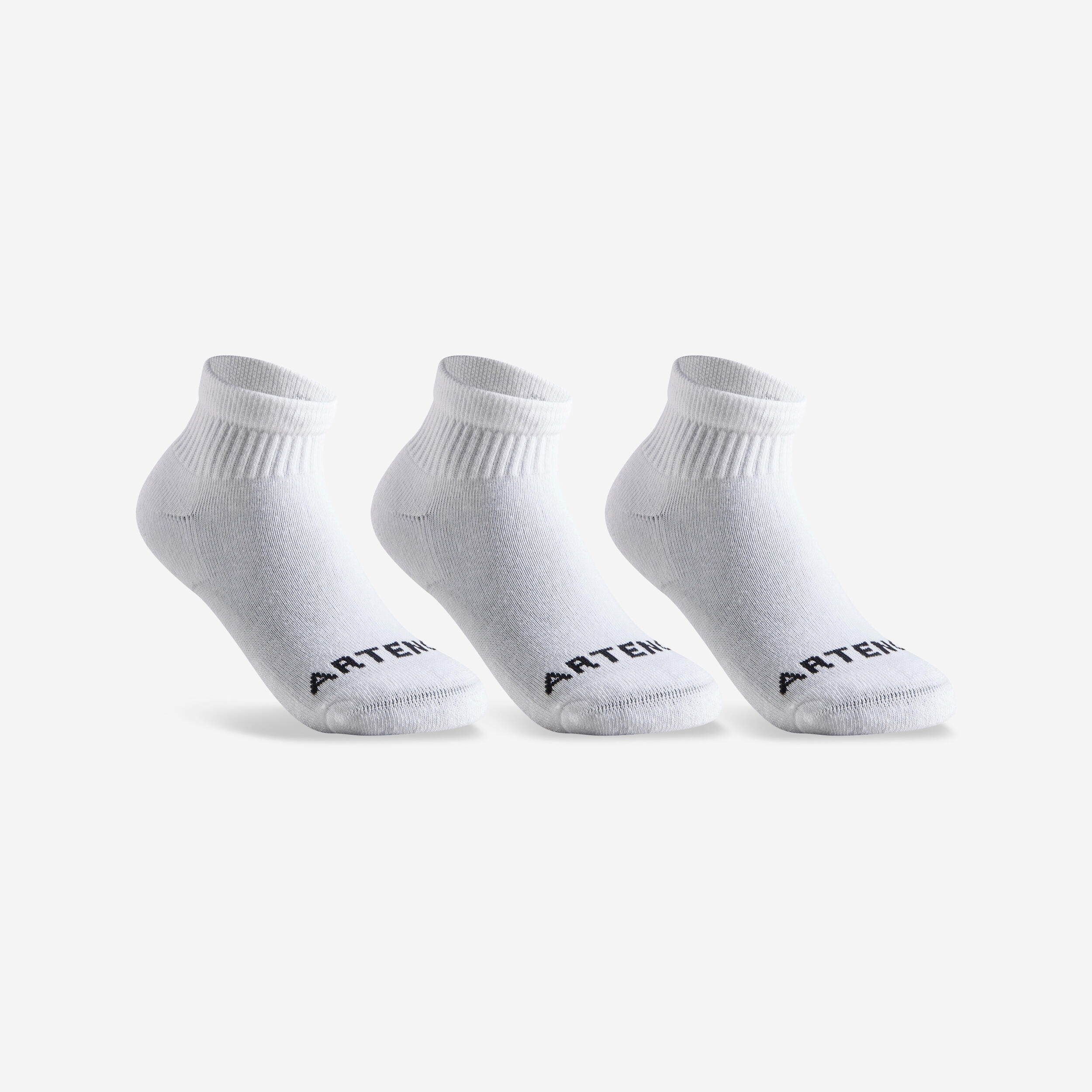 ARTENGO Detské športové ponožky RS 100 stredne vysoké 3 páry biele 31-34