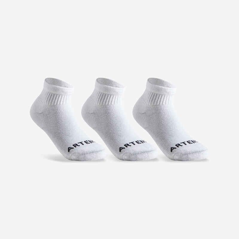 Tennissocken Kinder Mid Artengo RS 100 3er-Pack weiss Tennissocken Kinder Mid Artengo RS 100 3er-Pack weiss