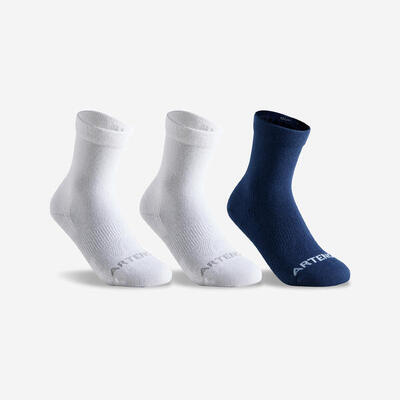 Tennissocken RS 160 High Kinder 3er-Pack schwarz/grau