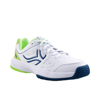 Кроссовки для тенниса на шнуровке детские бело-зеленые TS530 Artengo