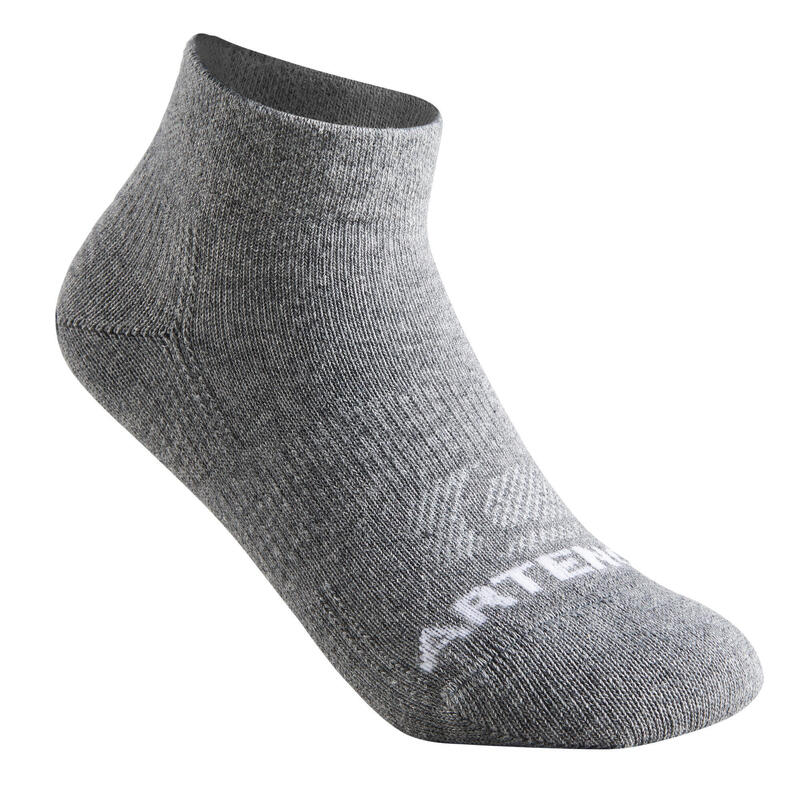 Çocuk Orta Boy Konçlu Spor Çorabı - 3 Çift -Siyah / Gri - RS160