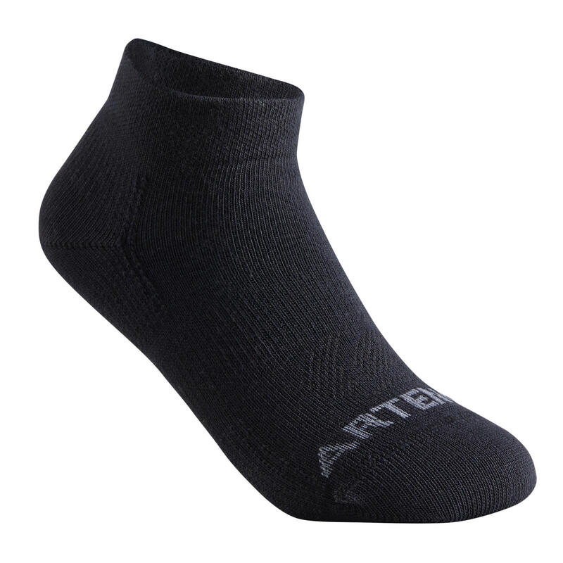 Çocuk Orta Boy Konçlu Spor Çorabı - 3 Çift -Siyah / Gri - RS160