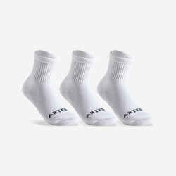 Kids' High Racket Sports Socks RS100 Tri-Pack - White