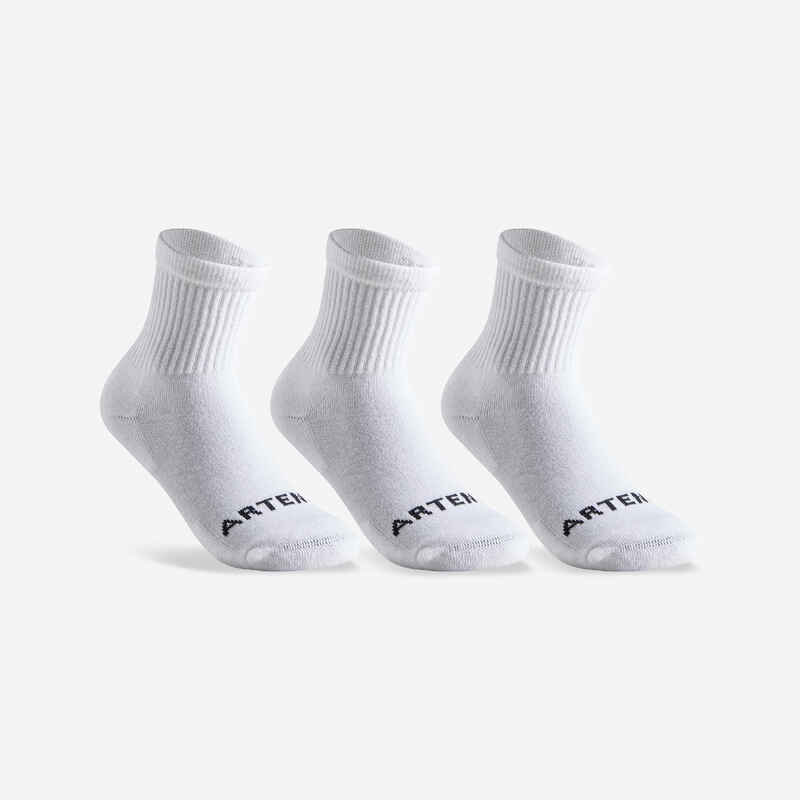 Tennissocken RS 100 High Kinder 3er-Pack weiss