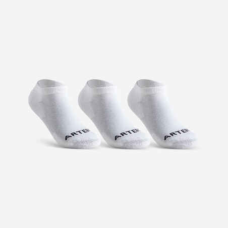 CALCETINES CORTOS DEPORTES RAQUETA NIÑOS ARTENGO RS 100 BLANCO LOTE DE 3 PARES