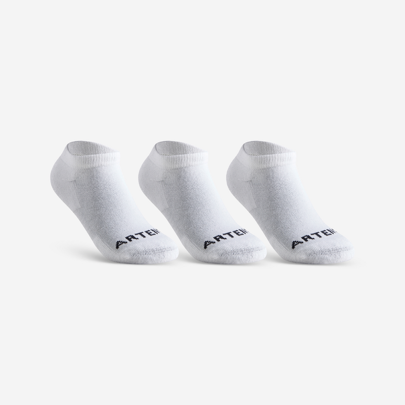 CHAUSSETTES SPORTS DE RAQUETTES BASSES ENFANT ARTENGO RS 100 BLANC