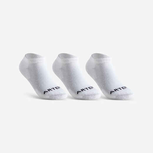 
      Kids' Low-Cut Racket Sports Socks RS100 Tri-Pack - White
  