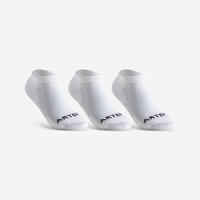 Kids' Low-Cut Racket Sports Socks RS100 Tri-Pack - White