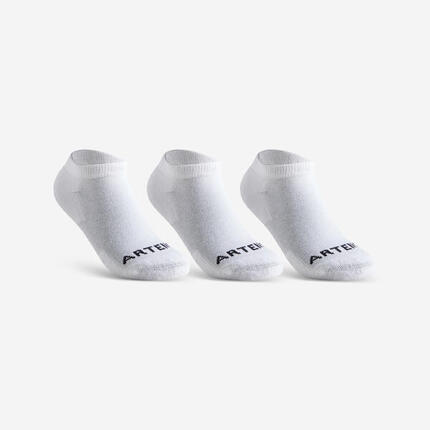 CHAUSSETTES SPORTS DE RAQUETTES BASSES ENFANT ARTENGO RS 100 BLANC LOT DE 3