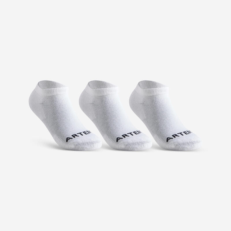 Set 3 Perechi Şosete Scurte Tenis RS100 Negru Copii
