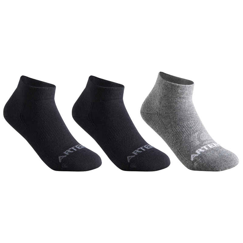 Kids' Mid Sports Socks Tri-Pack RS 160 - Black/Grey Kids' Mid Sports Socks Tri-Pack RS 160 - Black/Grey