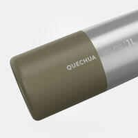 1 L stainless steel water bottle with quick-open cap for hiking - Khaki