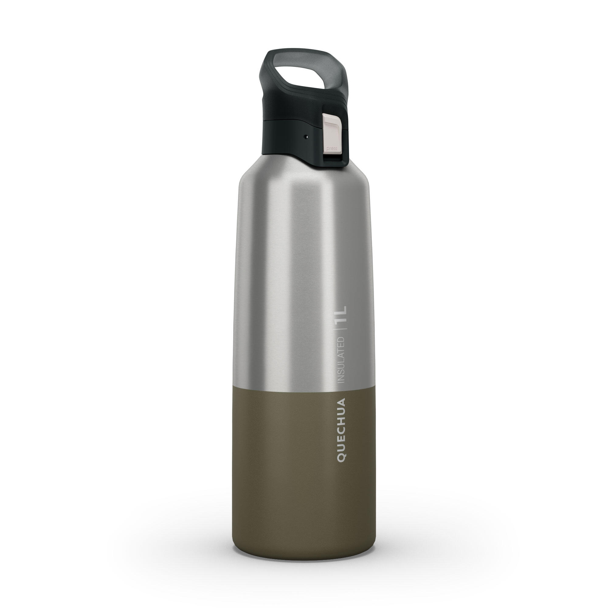Gourde MH500 isotherme randonn e inox 1L kaki Decathlon
