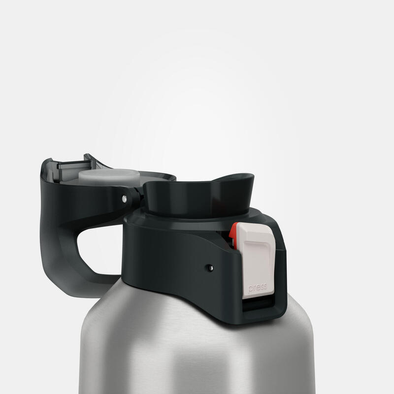 Trinkflasche Isolierflasche mit Schnellverschluss Wandern - 1 L khaki