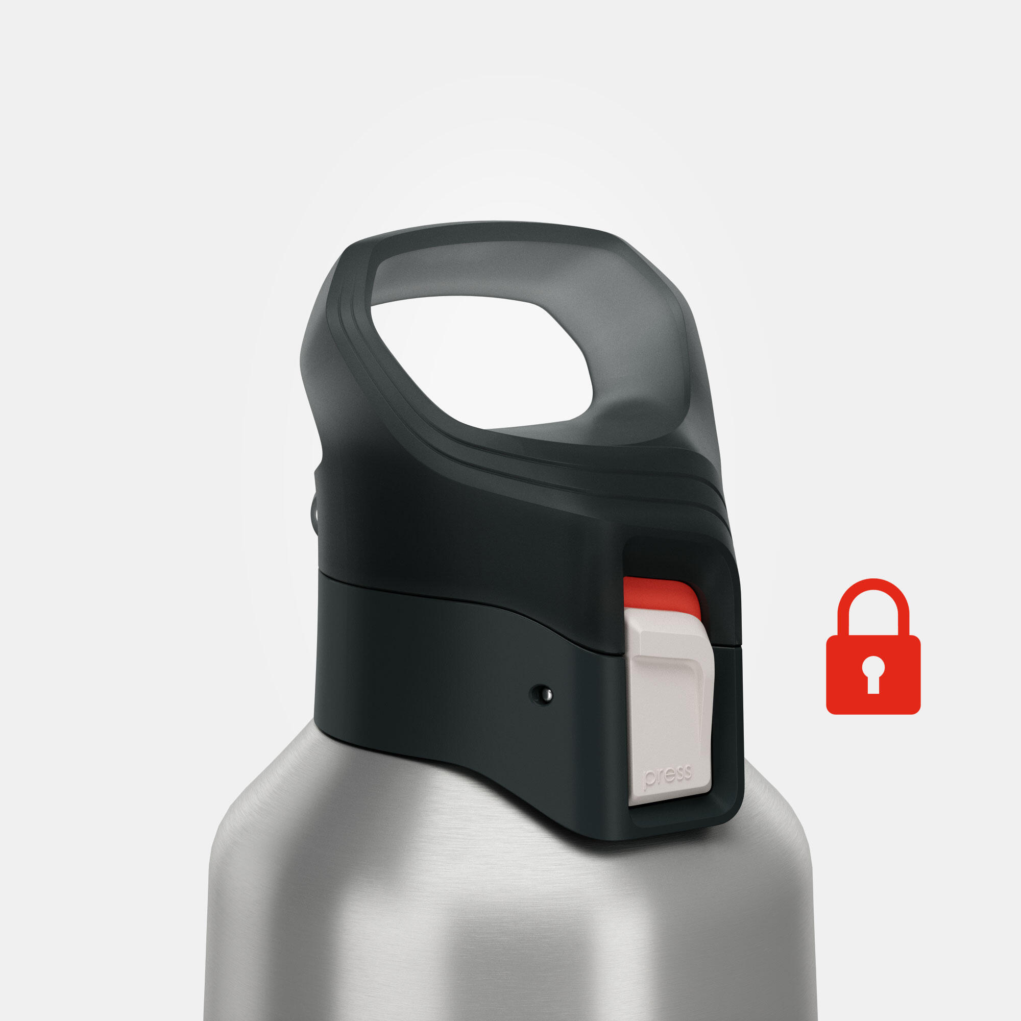 Hiking Isothermal Water Bottle 1 L - MH 500 Khaki - QUECHUA