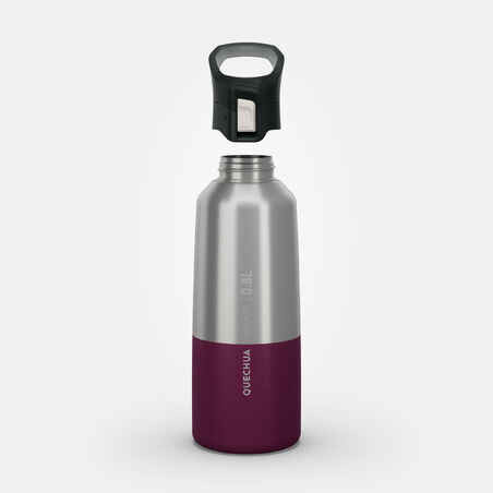 0.8 L stainless steel isothermal water bottle with quick-release cap for hiking 