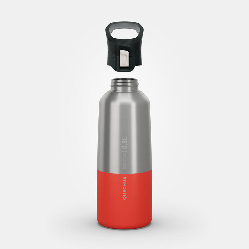 Insulated Stainless Steel Flask 0.8 l Red Decathlon
