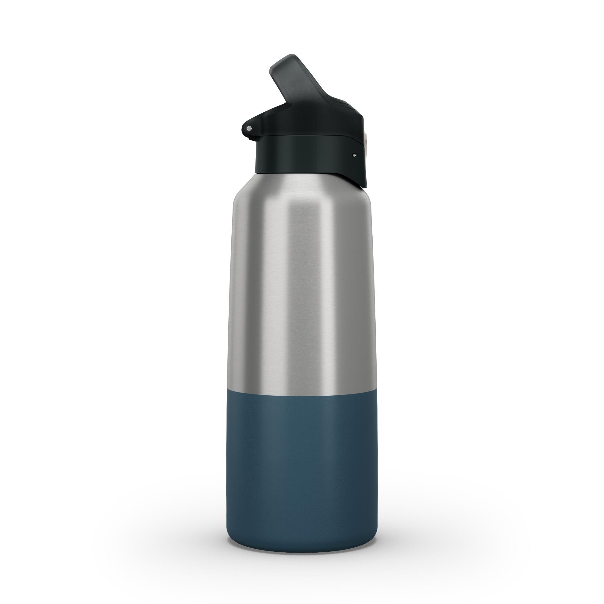 0.8 L stainless steel isothermal water bottle with quick-release cap for hiking  17/31