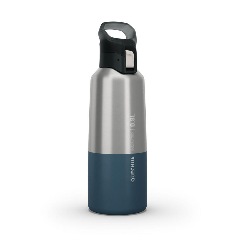 Insulated Stainless Steel Hiking Flask MH500 0.8L Blue Decathlon