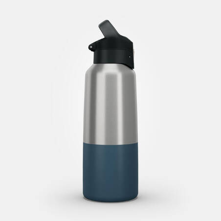 0.8 L stainless steel isothermal water bottle with quick-release cap for hiking 