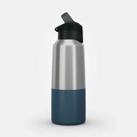 0.8 L stainless steel isothermal water bottle with quick-release cap for hiking 