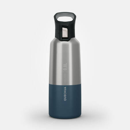 0.8 L stainless steel isothermal water bottle with quick-release cap for hiking 