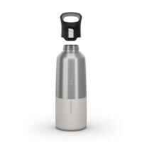 0.8 L stainless steel isothermal water bottle with quick-release cap for hiking