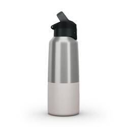 0.8 L stainless steel isothermal water bottle with quick-release cap for hiking