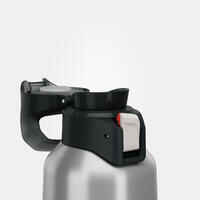 0.8 L stainless steel isothermal water bottle with quick-release cap for hiking