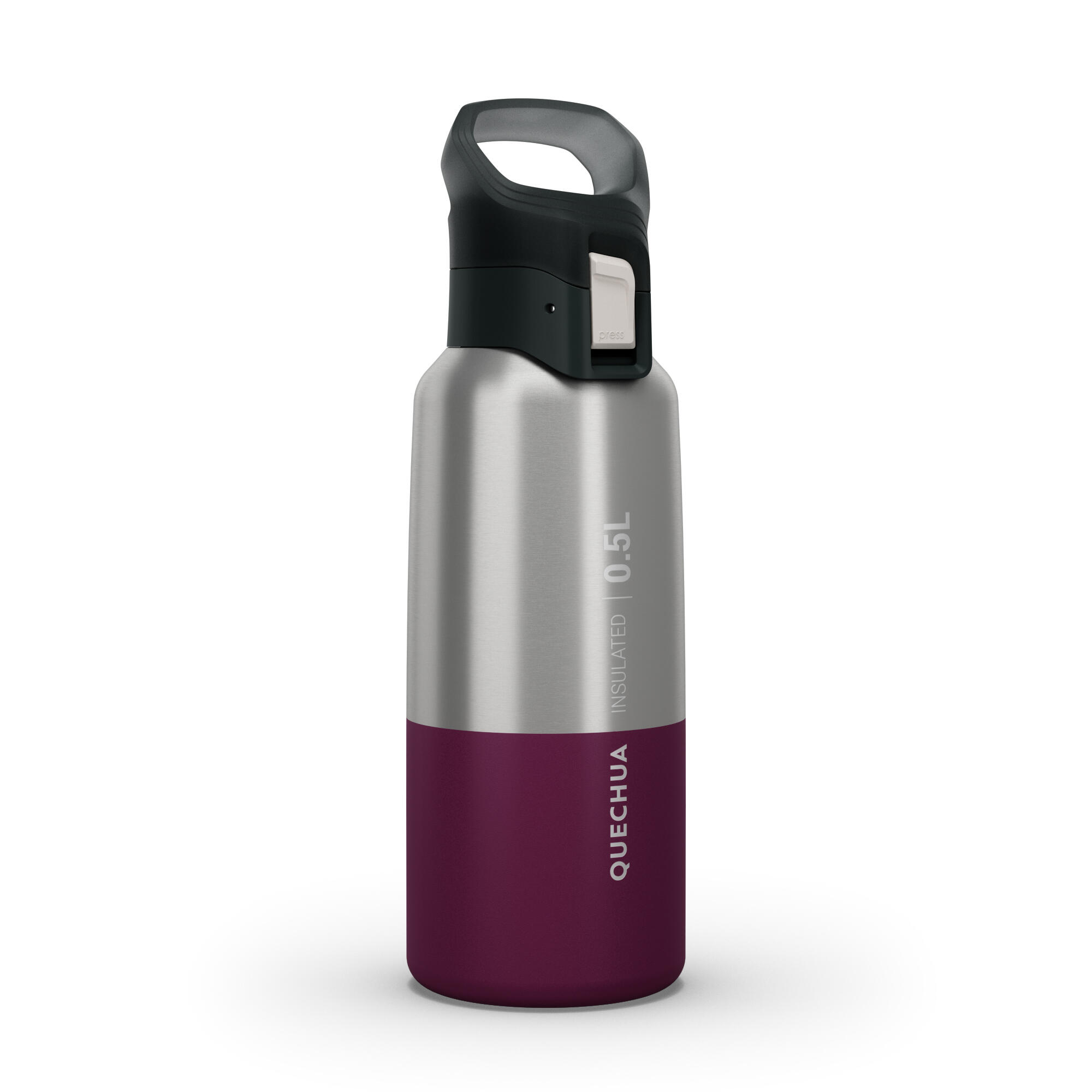 QUECHUA Isothermal Stainless Steel Hiking Flask MH500 0.5L - Purple