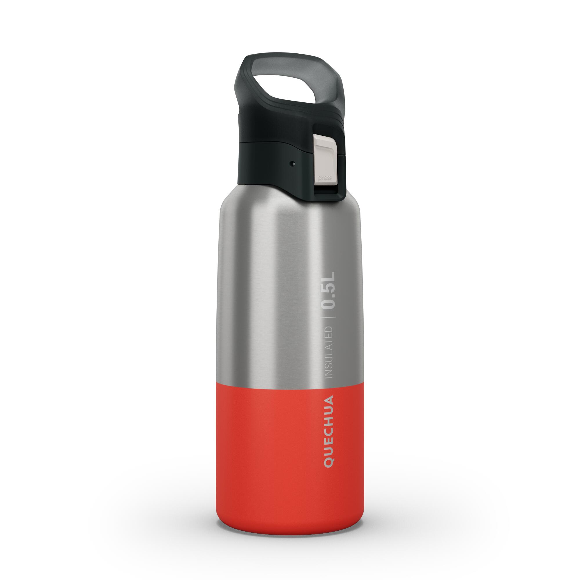 QUECHUA Isothermal Stainless Steel Hiking Flask MH500 0.5 L Red