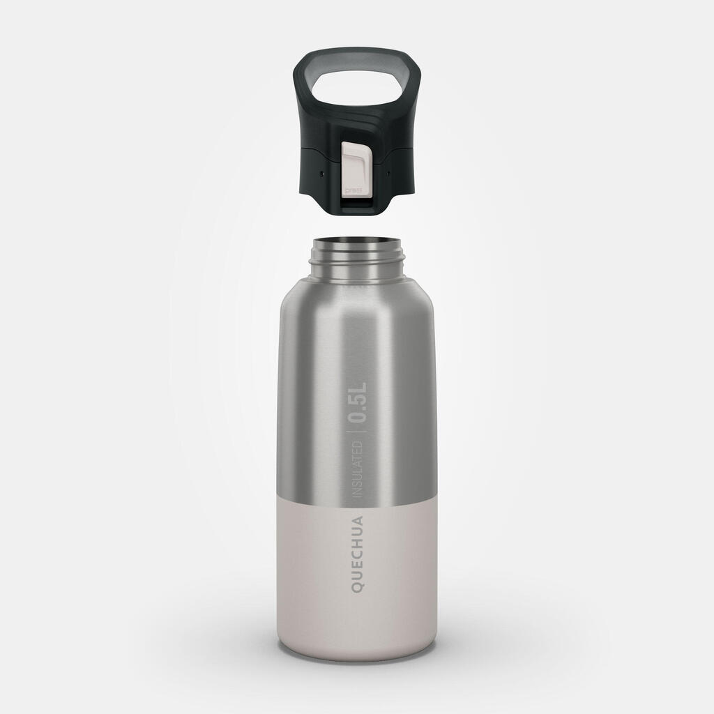 Hiking Insulated Stainless Steel Flask MH500 0.5L Pink