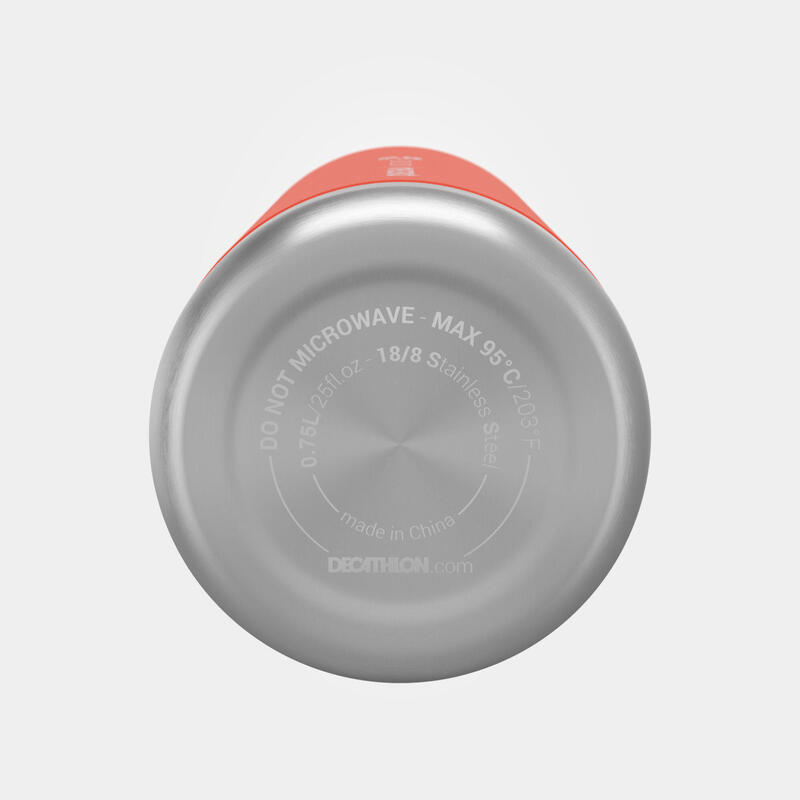 Isotherme drinkfles MH100 dubbelwandig rvs met vacuüm brede opening rood 0,75 l