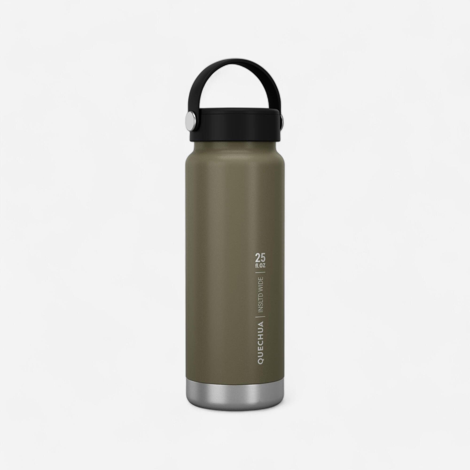 Gourde MH100 isotherme inox double paroi a vide d air 0 75L large ouv. rouge QUECHUA Decathlon