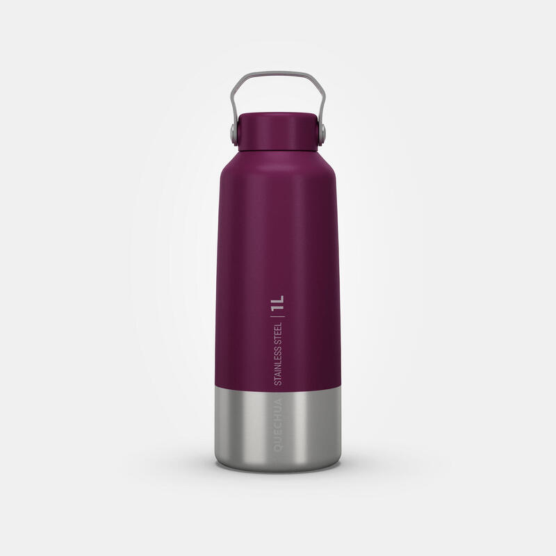 Gourde inox 1L avec bouchon à vis pour la randonnée - Violet