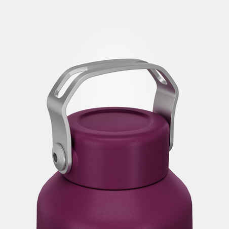 Stainless Steel Water Bottle with Screw Cap for Hiking 1 L - Purple