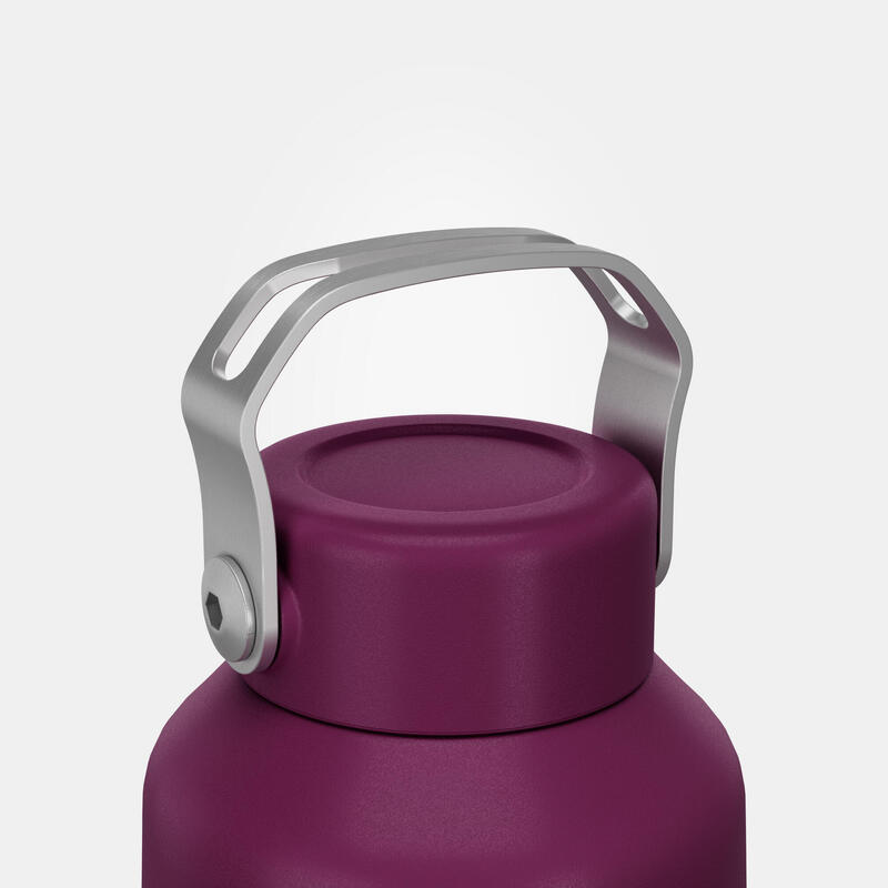 Cantil inox 1L com tampa de enroscar para caminhada - violeta