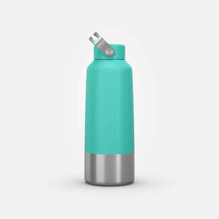 Stainless Steel Water Bottle with Screw Cap for Hiking 1 L - Turquoise